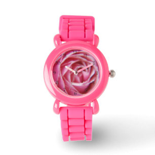 Pretty Blur water drop on pink rose petals art Watch