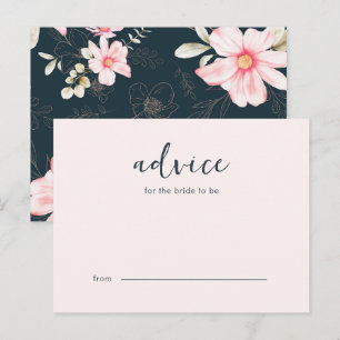 Pretty Blush Bridal Shower Advice for the Bride Card