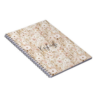 Pretty Blush Brown Floral Notebook