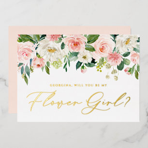 Pretty Blush Flowers Will You Be My Flower Girl