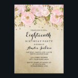 Pretty Blush Gold Pink Floral 18th Birthday Invitation<br><div class="desc">More pretty floral 18th Birthday Invitations in the Little Bayleigh store! We have used artwork from: www.createthecut.com</div>