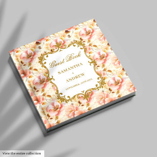 Pretty Blush Gold Wedding Guest Book for Memories