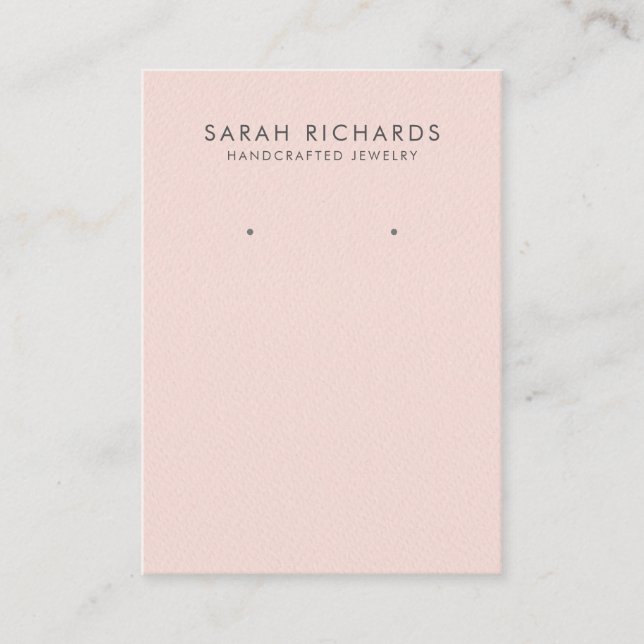 Pretty Blush Pink Earring Display Business Card (Front)