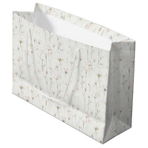 Pretty Blush Pink Feminine Floral Bridal Shower Large Gift Bag