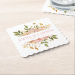 Pretty blush pink floral garden wedding favour paper coaster<br><div class="desc">This lovely floral artwork is transferrable to a number of products to make a beautiful personalised wedding favour. DM with any requests. Thanks for visiting my Zazzle store!</div>