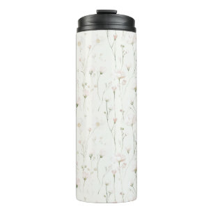 Pretty Blush Pink Floral Thermal Tumbler