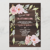 Pretty Blush Pink Floral Wood We Said I DO BBQ