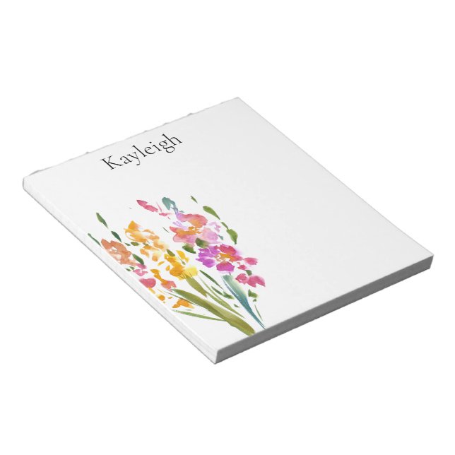 Pretty Blush Pink Flowers  Notepad (Angled)