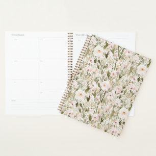 Pretty Blush Pink Flowers Planner