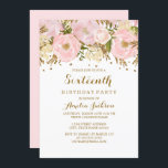 Pretty Blush Pink Gold Floral 16th Birthday Invitation<br><div class="desc">More pretty floral 16th Birthday Invitations in the Little Bayleigh store! We have used artwork from: www.createthecut.com</div>
