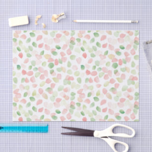 Pretty Blush Pink Mint Flower Petals Birthday Tissue Paper