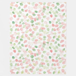 Pretty Blush Pink Mint Flower Petals   Fleece Blanket