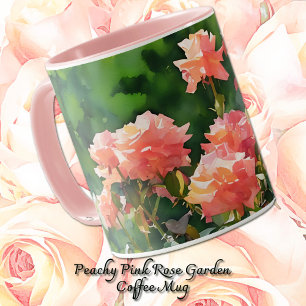 Pretty Blush Pink Roses Garden Art Mug Cup