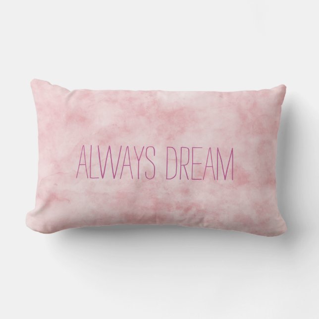 Pretty Blush Pink Watercolor Lumbar Cushion (Front)