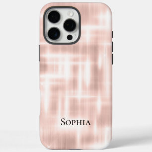 Pretty Blush Pink White Abstract Stripes iPhone 16 Pro Max Case