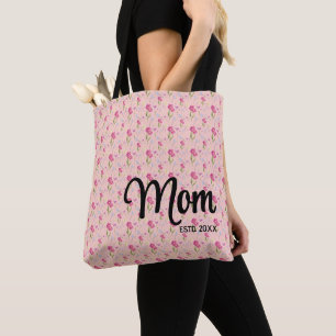 Pretty Blush Pink Wildflower Mum Established Tote Bag
