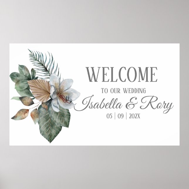 Pretty Boho Bouquet Wedding Poster (Front)