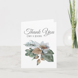 Pretty Boho Bouquet Wedding Thank You Card