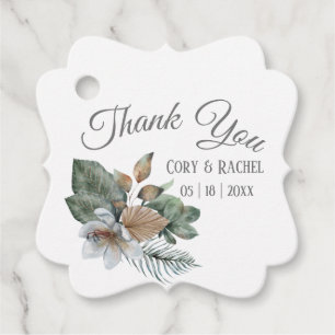 Pretty Boho Bouquet Wedding Thank You  Favour Tags