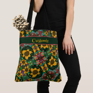 Pretty Boho Floral Daisy Custom Inspirivity tote Bag