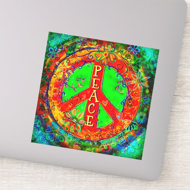 Pretty Boho Floral Peace Sign  Inspirivity (Detail)