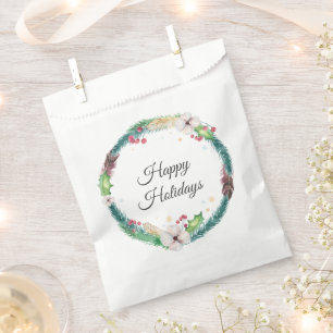 Pretty Boho Holiday Wreath  Favour Bags