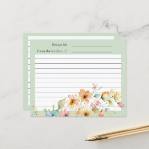 Pretty Boho Orange Pink Watercolor Wildflowers