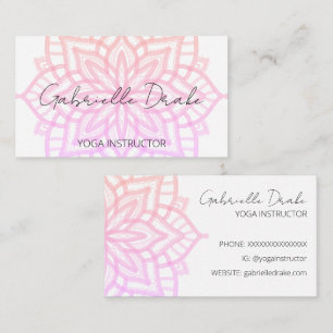 Pretty Boho Rainbow Mandala Yoga Instructor Business Card