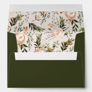 Pretty Boho Terracotta Floral Pre-Addressed  Envelope