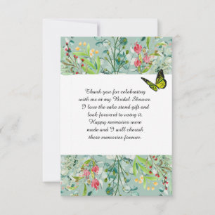 Pretty Boho Wildflower Bridal Shower Thank You Card