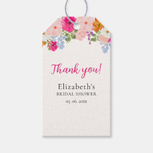 Pretty Boho Wildflowers Bridal Shower Gift Tags
