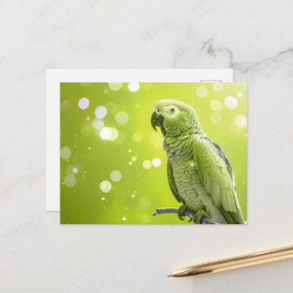 Pretty Bokeh African Grey Postcard