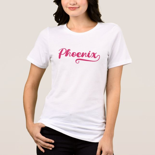 Pretty Bold Swash Script Phoenix Arizona Tri-Blend Shirt (Front)