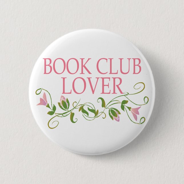 Pretty Book Club Lover 6 Cm Round Badge (Front)