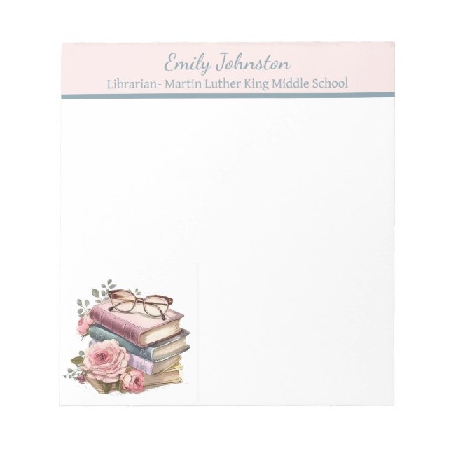 Pretty Books Personalised Notepad (Front)