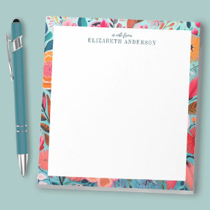 Pretty Botanical Girly Floral Frame Notepad