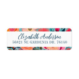Pretty Botanical Girly Floral Return Address