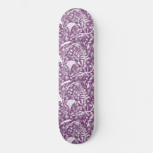 Pretty Botanical Purple Foliage Skateboard