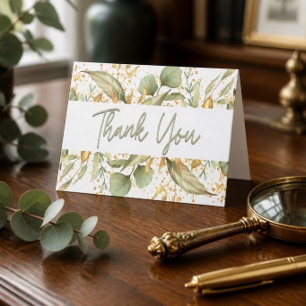 Pretty Botanical Thank You Card