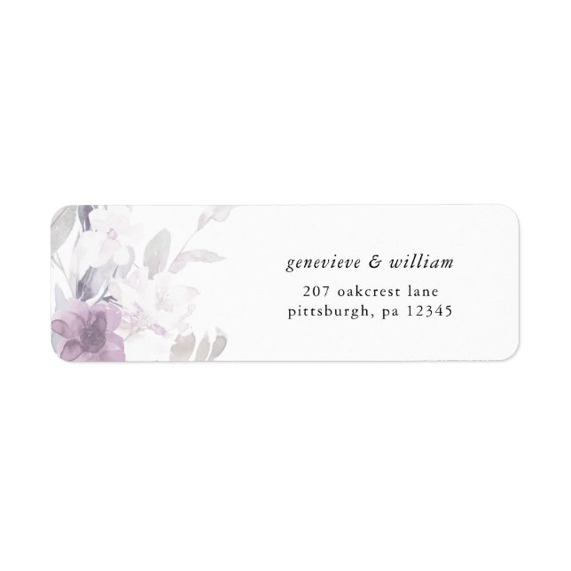 Pretty Botanical Wedding Return Address Label (Front)