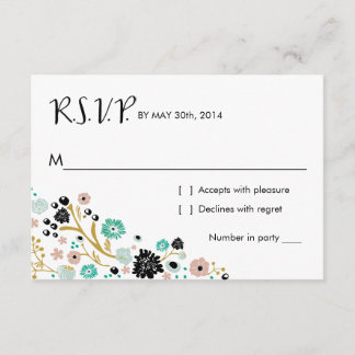 Pretty Bouquet Floral | R S V P Reply Card Blush