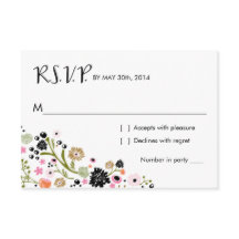 Pretty Bouquet Floral | R S V P Reply Card Invite