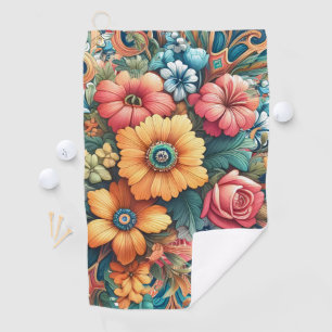 Pretty Bouquet of Flowers Golf Towel