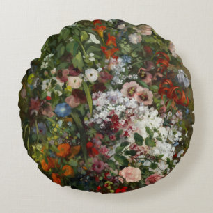 Pretty Bouquet of Flowers in a Vase Round Cushion