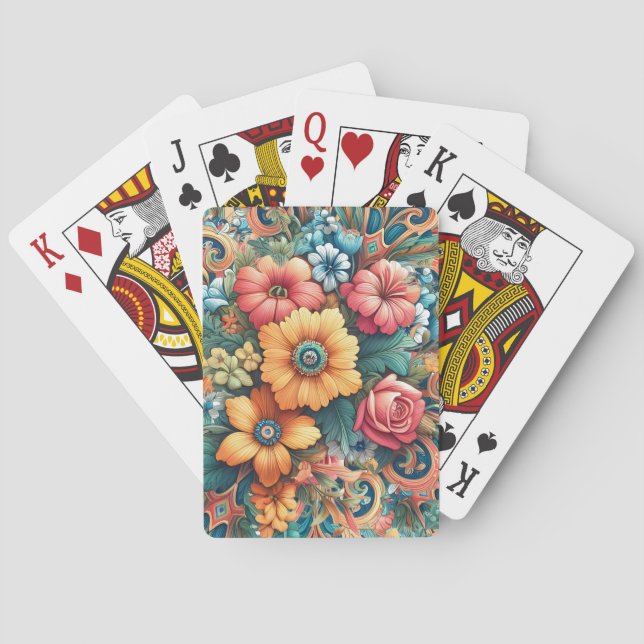 Pretty Bouquet of Flowers Playing Cards (Back)
