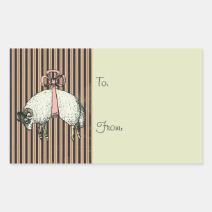 Pretty Bow Sheep DESIGNER OPTIONS~ Square Stickers