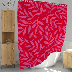 Pretty branches - pink and red shower curtain