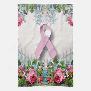 Pretty Breast Cancer Survivor Kitchen Towel