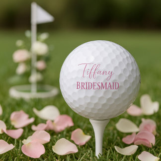 Pretty Bridesmaid Pink and White Keepsake Golf Balls