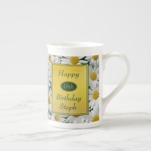 Pretty Bright Daisy Birthday Photo Gift Bone China Mug